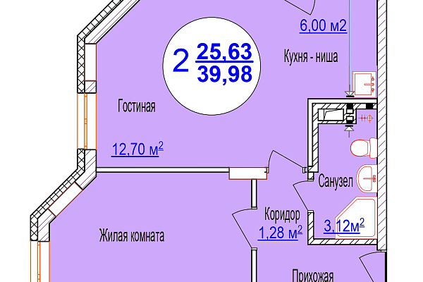  ООО «Строительное управление Западное» предлагает к продаже 2к студию!